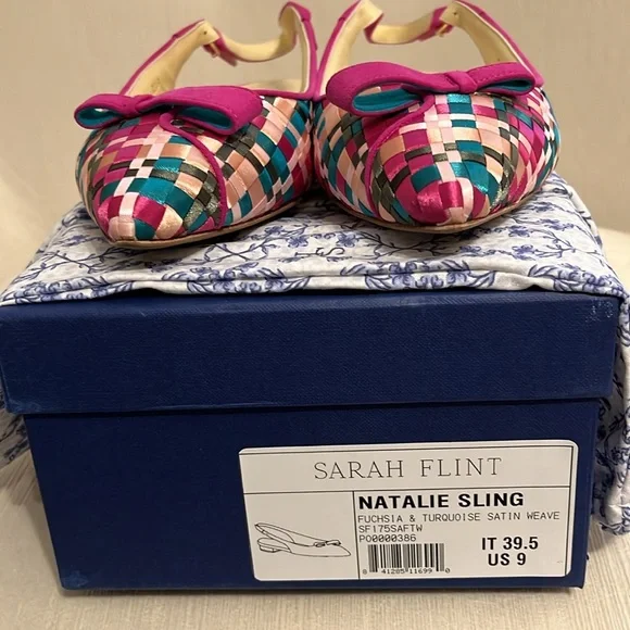 Sarah Flint Natalie Sling fuchsia & turquoise SZ 9 (EU 39.5) - Picture 2 of 8